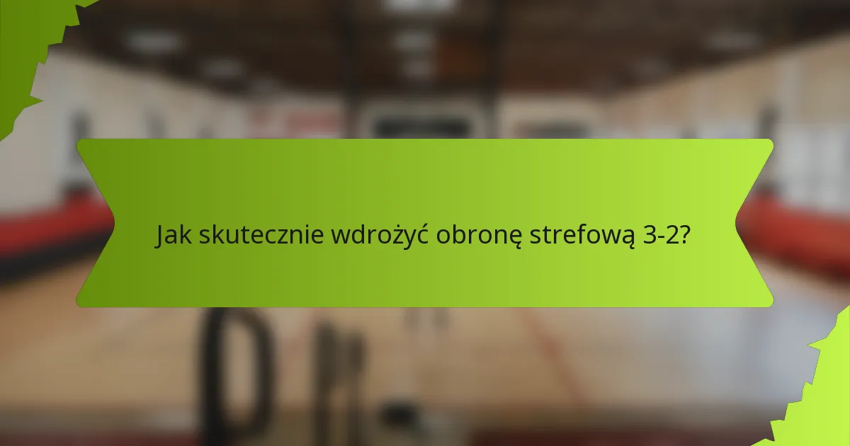 Jak skutecznie wdrożyć obronę strefową 3-2?