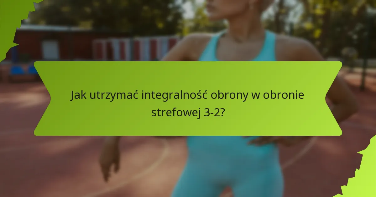Jak utrzymać integralność obrony w obronie strefowej 3-2?