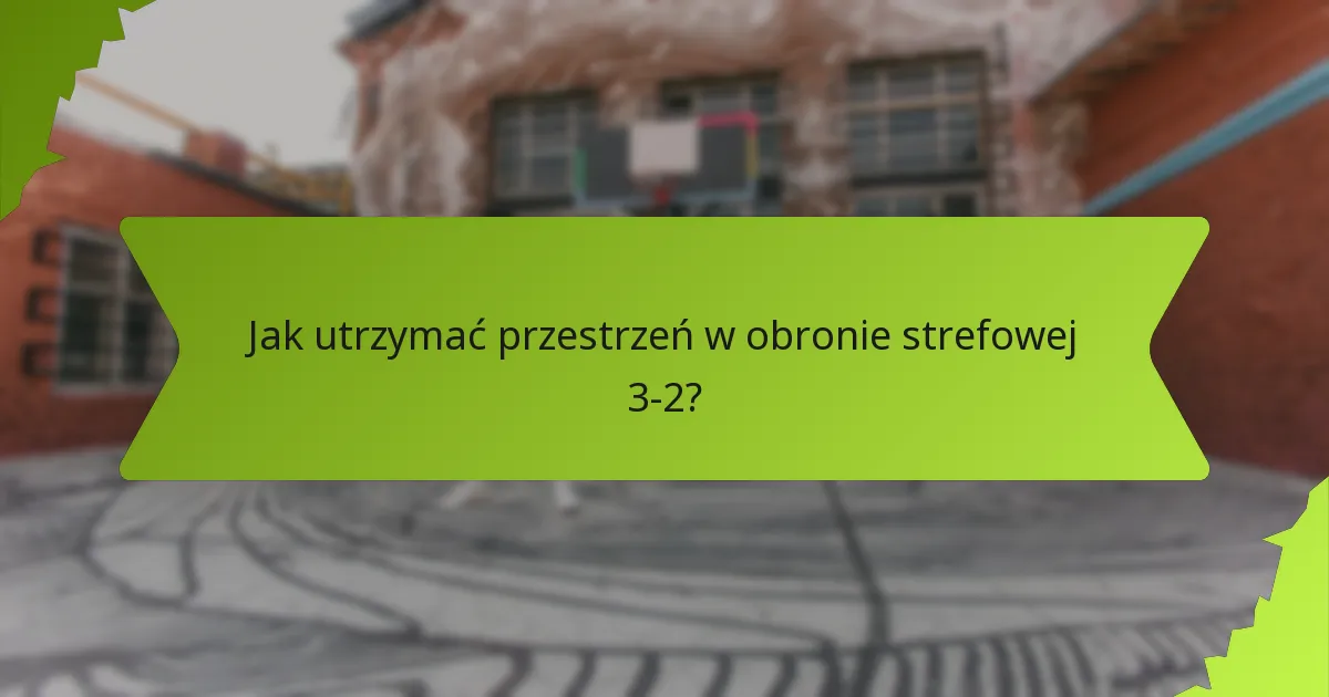 Jak utrzymać przestrzeń w obronie strefowej 3-2?