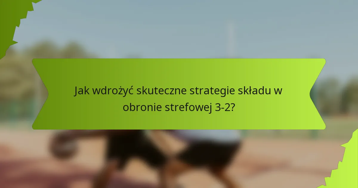 Jak wdrożyć skuteczne strategie składu w obronie strefowej 3-2?