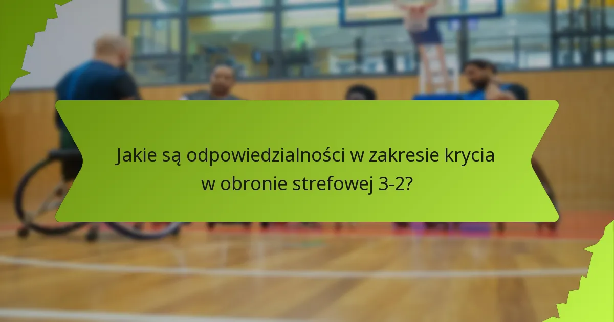 Jakie są odpowiedzialności w zakresie krycia w obronie strefowej 3-2?