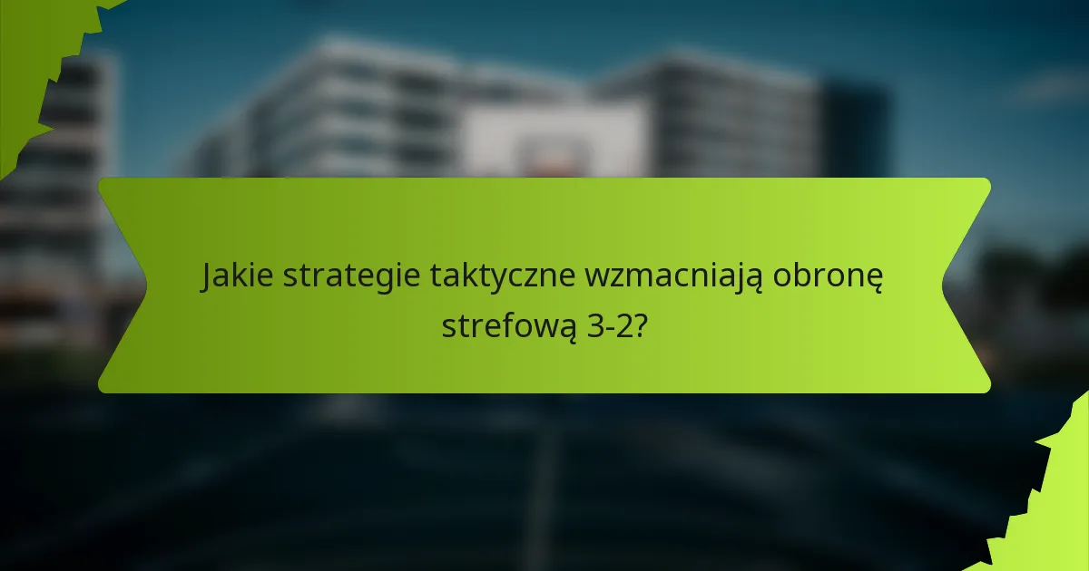 Jakie strategie taktyczne wzmacniają obronę strefową 3-2?
